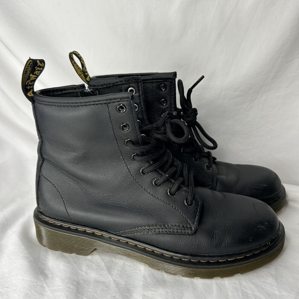 Doc Martens Junior US 4 Black Lace Up Side Zip Boots Soft Leather